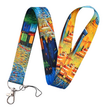 Cargar imagen en el visor de la galería, Lanyard y Porta credencial Van Gogh, Terraza de cafe por la Noche
