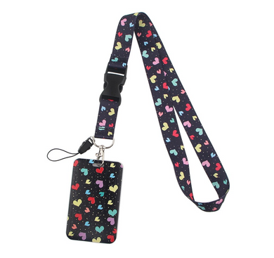 Lanyard y Porta credencial Corazones - Yukawaii