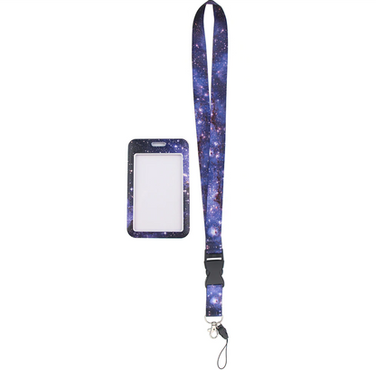 Lanyard y Porta credencial espacio, cosmos - Yukawaii
