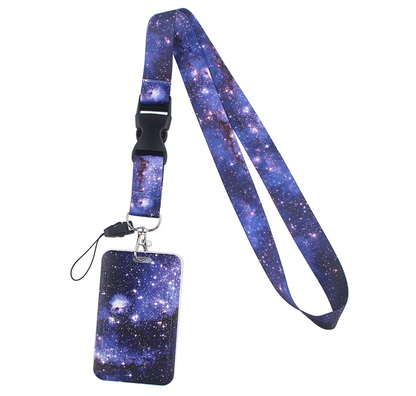Lanyard y Porta credencial espacio, cosmos - Yukawaii