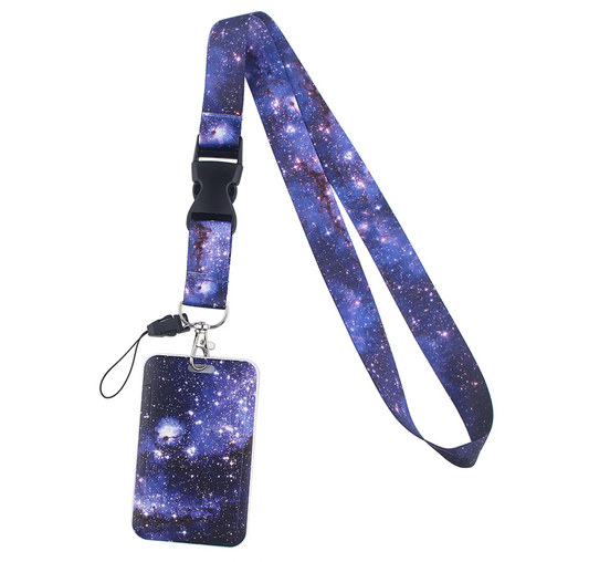 Lanyard y Porta credencial espacio, cosmos - Yukawaii