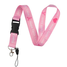 Cargar imagen en el visor de la galería, Lanyard y Porta credencial lazo rosa lucha contra el cancer
