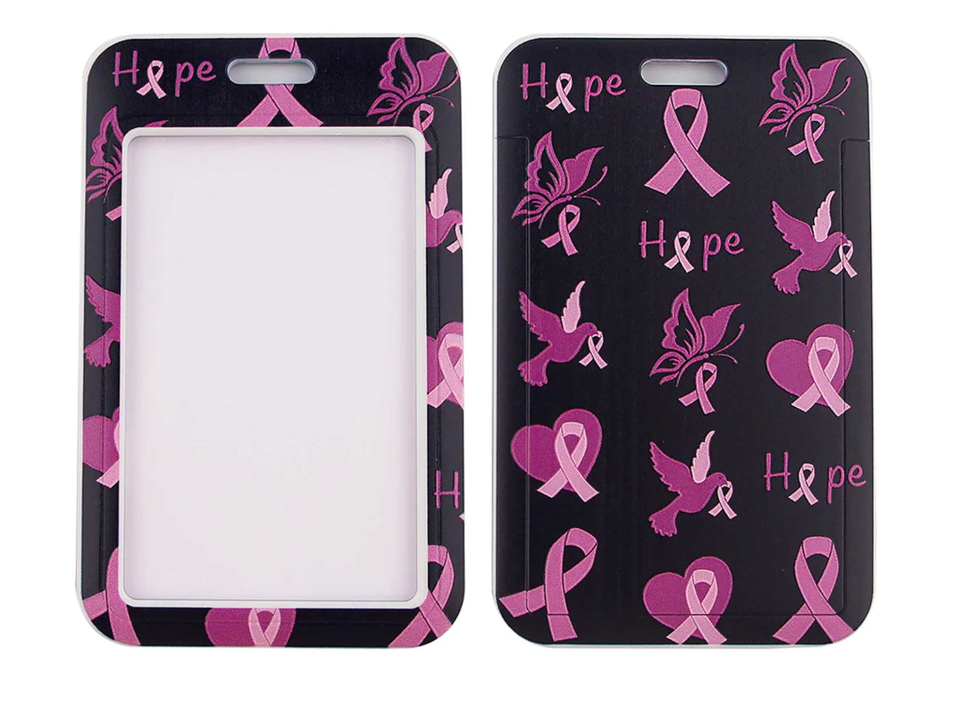 Lanyard y Porta credencial lazo rosa lucha contra el cancer - Yukawaii