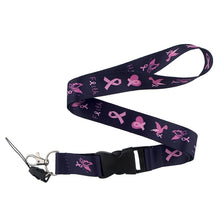 Cargar imagen en el visor de la galería, Lanyard y Porta credencial lazo rosa lucha contra el cancer

