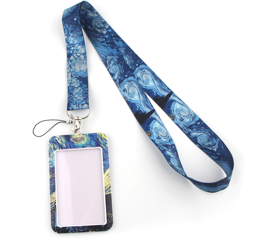 Lanyard y Porta credencial Van Gogh, noche estrellada - Yukawaii