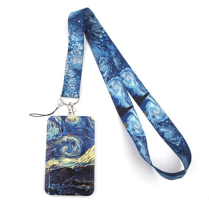 Lanyard y Porta credencial Van Gogh, noche estrellada - Yukawaii