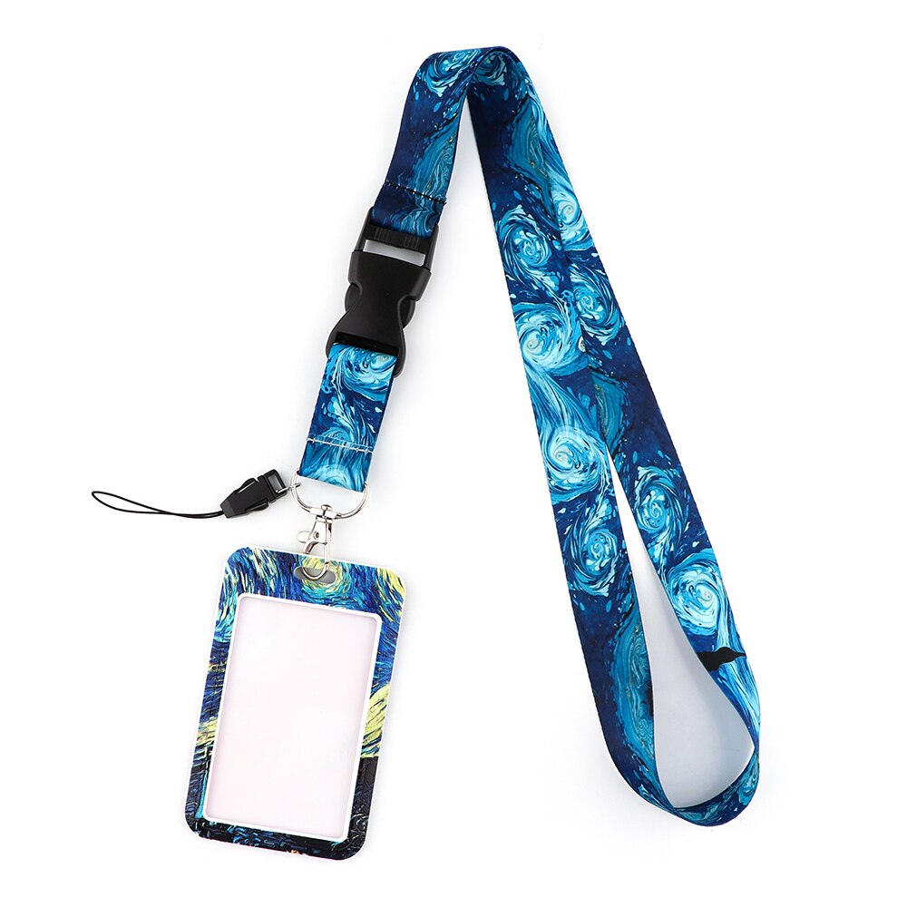Lanyard y Porta credencial Van Gogh, noche estrellada - Yukawaii