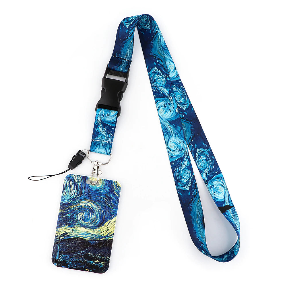 Lanyard y Porta credencial Van Gogh, noche estrellada - Yukawaii