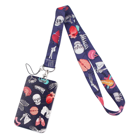 Lanyard y Porta credencial Organos y Huesos - Yukawaii