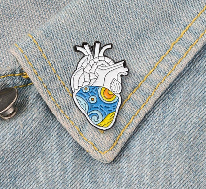 Pin Corazón Noche estrellada